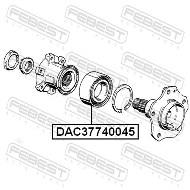 Febest DAC37740045 Подшипник ступицы колеса | зад прав/лев | - 2