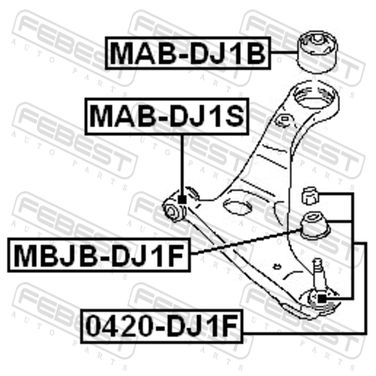 Febest MBJB-DJ1F Пыльник шаровой опоры нижнего рычага - 2