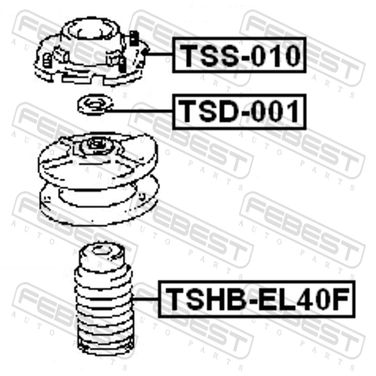 Febest TSHB-EL40F Пыльник амортизатора | перед | - 2