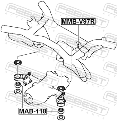 Febest MAB-118 Сайлентблок дифференциала | зад прав/лев | - 2