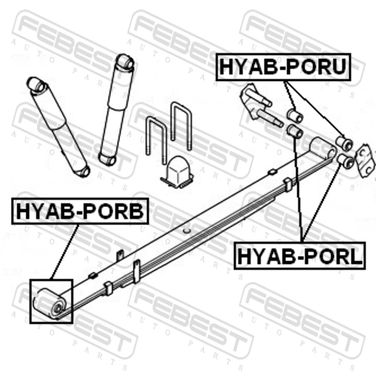 Febest HYAB-PORL Втулка рессоры - 2