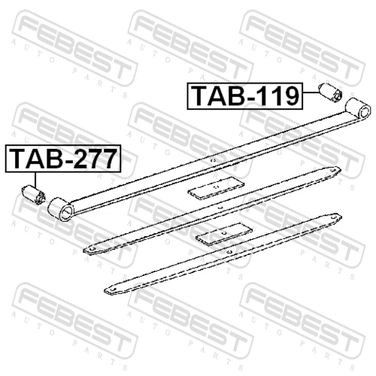 Febest TAB-277 Сайлентблок рессоры | зад прав/лев | - 2