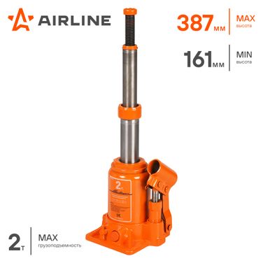AIRLINE AJ-TB-02 Домкрат телескопич. 2т в сумке (min - 161 мм, MAX - 387 мм) - 2