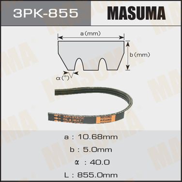 Masuma 3PK-855 Ремень поликлиновый 3pk855 - 1