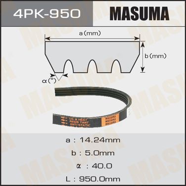 Masuma 4PK-950 Ремень поликлиновый 4pk950 - 1