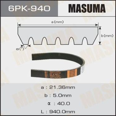 Masuma 6PK-940 Ремень поликлиновый 6pk940 - 1