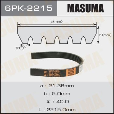 Masuma 6PK-2215 Ремень поликлиновый 6pk2215 - 1