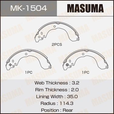 Masuma MK-1504 Колодки тормозные барабанные - 1