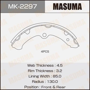 Masuma MK-2297 Колодки тормозные барабанные - 1
