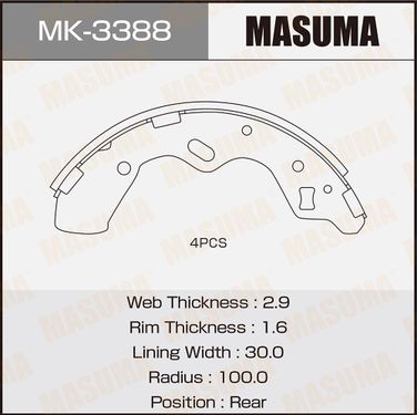 Masuma MK-3388 Колодки тормозные барабанные - 1