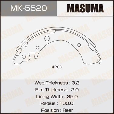 Masuma MK-5520 Колодки тормозные барабанные - 1