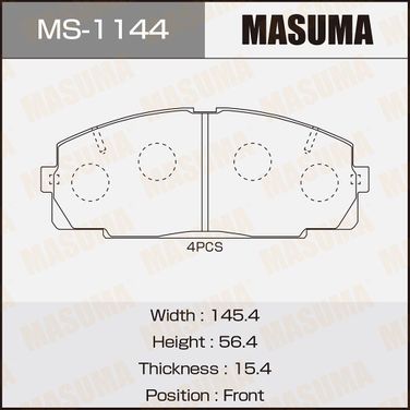 Masuma MS1144 Колодки тормозные | перед | - 1