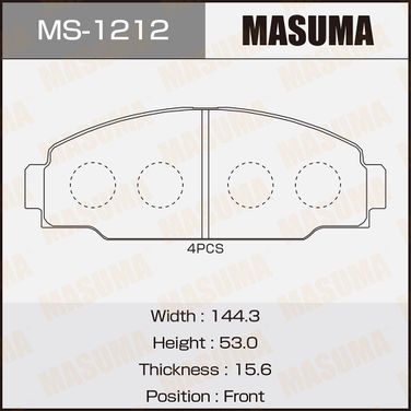Masuma MS-1212 Колодки тормозные дисковые | перед | - 1