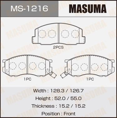 Masuma MS-1216 Колодки тормозные дисковые | перед | - 1