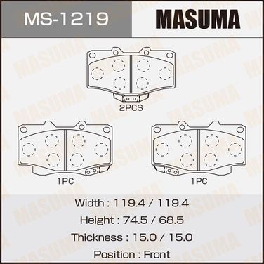 Masuma MS-1219 Колодки тормозные дисковые | перед | - 1