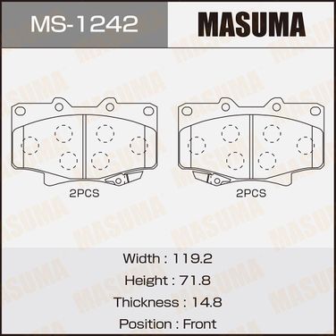 Masuma MS1242 Колодки тормозные | перед | - 1