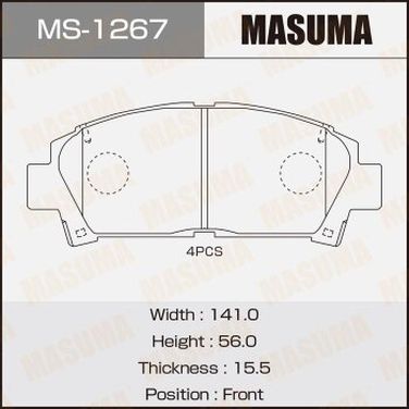 Masuma MS1267 Колодки тормозные | перед | - 1