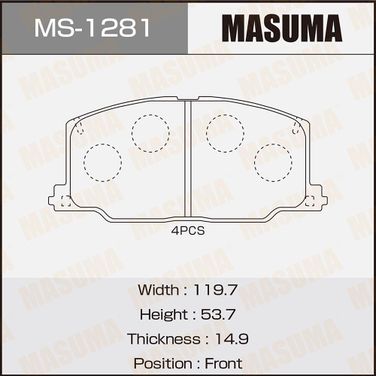 Masuma MS-1281 Колодки тормозные дисковые | перед | - 1