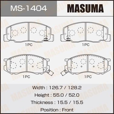 Masuma MS-1404 Колодки тормозные дисковые | перед | - 1