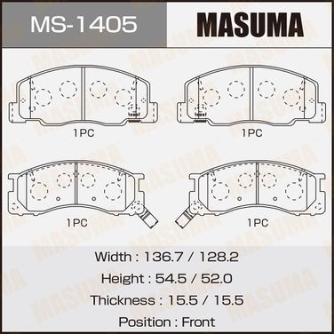 Masuma MS-1405 Колодки тормозные дисковые | перед | - 1