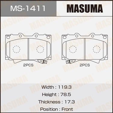 Masuma MS1411 Колодки тормозные | перед | - 1