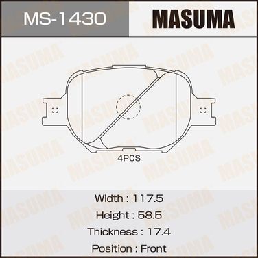 Masuma MS1430 Колодки тормозные | перед | - 1