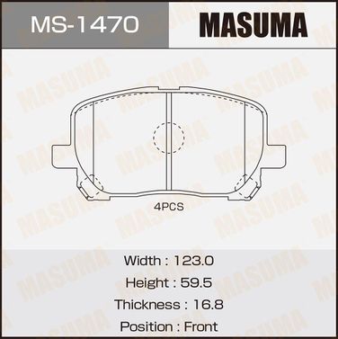 Masuma MS1470 Колодки тормозные | перед | - 1