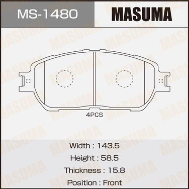 Masuma MS1480 Колодки тормозные | перед | - 1