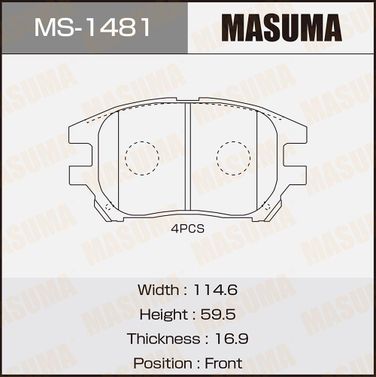 Masuma MS1481 Колодки тормозные | перед | - 1