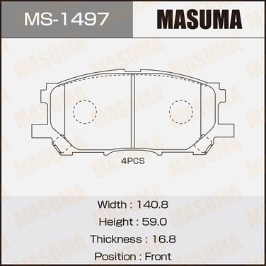 Masuma MS1497 Колодки тормозные | перед | - 1