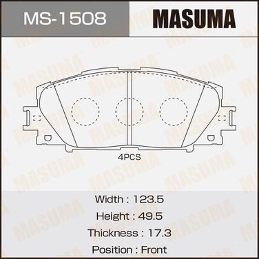 Masuma MS1508 Колодки тормозные | перед | - 1