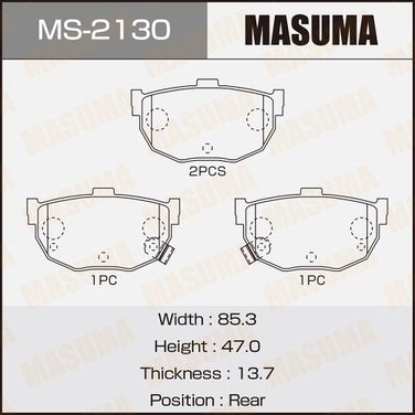 Masuma MS-2130 Колодки тормозные дисковые | зад | - 1