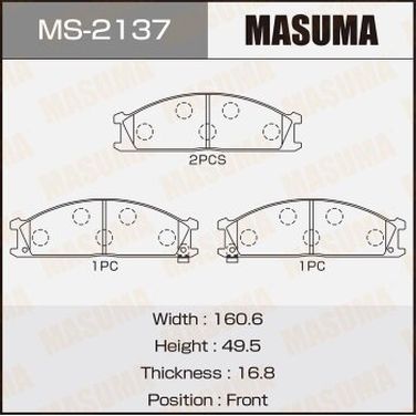 Masuma MS-2137 Колодки тормозные дисковые | перед | - 1