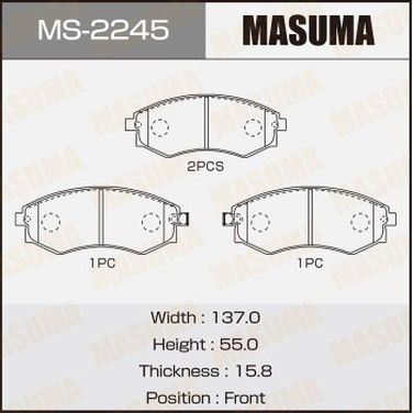 Masuma MS2245 Колодки тормозные | перед | - 1