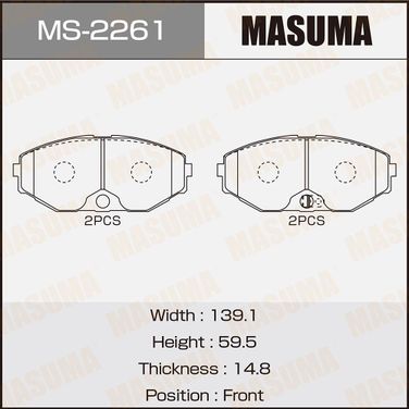 Masuma MS2261 Колодки тормозные передние 2.0, 3.0 - 1