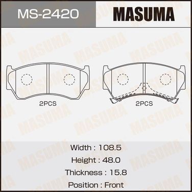 Masuma MS2420 Колодки тормозные | перед | - 1