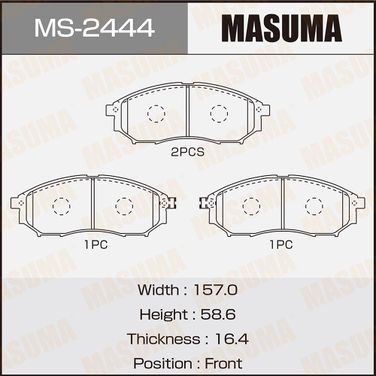 Masuma MS2444 Колодки тормозные | перед | - 1
