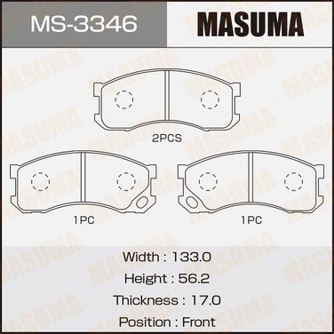 Masuma MS3346 Колодки тормозные | перед | - 1