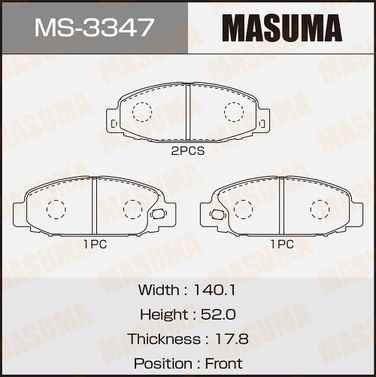 Masuma MS-3347 Колодки тормозные дисковые | перед | - 1