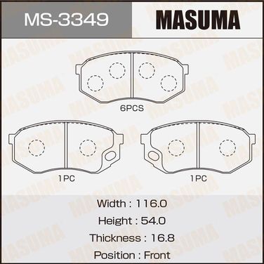 Masuma MS-3349 Колодки тормозные дисковые | перед | - 1