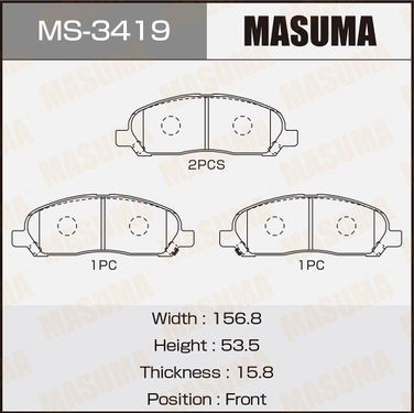 Masuma MS3419 Колодки тормозные | перед | - 1