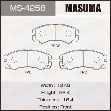 Masuma MS-4258 Колодки тормозные дисковые | перед | - 1