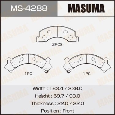 Masuma MS-4288 Колодки тормозные дисковые - 1