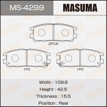 Masuma MS-4299 Колодки тормозные дисковые | зад | - 1