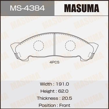 Masuma MS-4384 Колодки тормозные дисковые | перед | - 1