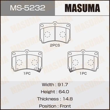 Masuma MS-5232 Колодки тормозные дисковые | перед | - 1