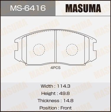 Masuma MS-6416 Колодки тормозные дисковые | перед | - 1