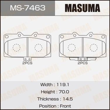 Masuma MS7463 Колодки тормозные | перед | - 1