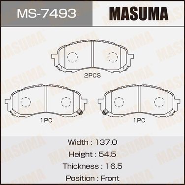 Masuma MS-7493 Колодки тормозные дисковые | перед | - 1