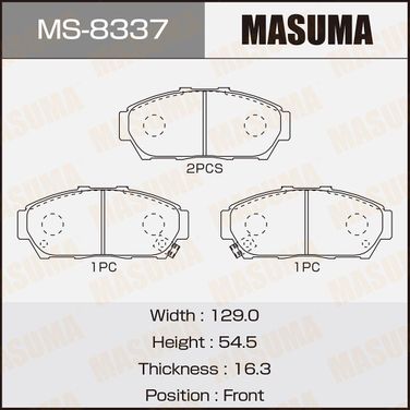 Masuma MS-8337 Колодки тормозные дисковые | перед | - 1